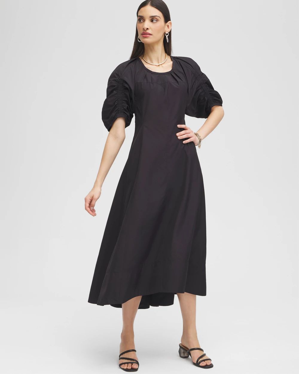 新品タグ付き☆ANDRESDcocoon random bare dress L African Print Dresses for Women Half Sleeve Midi Dress with